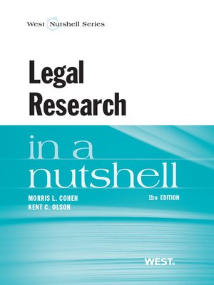 cover image of Legal Research in a Nutshell, 11th
